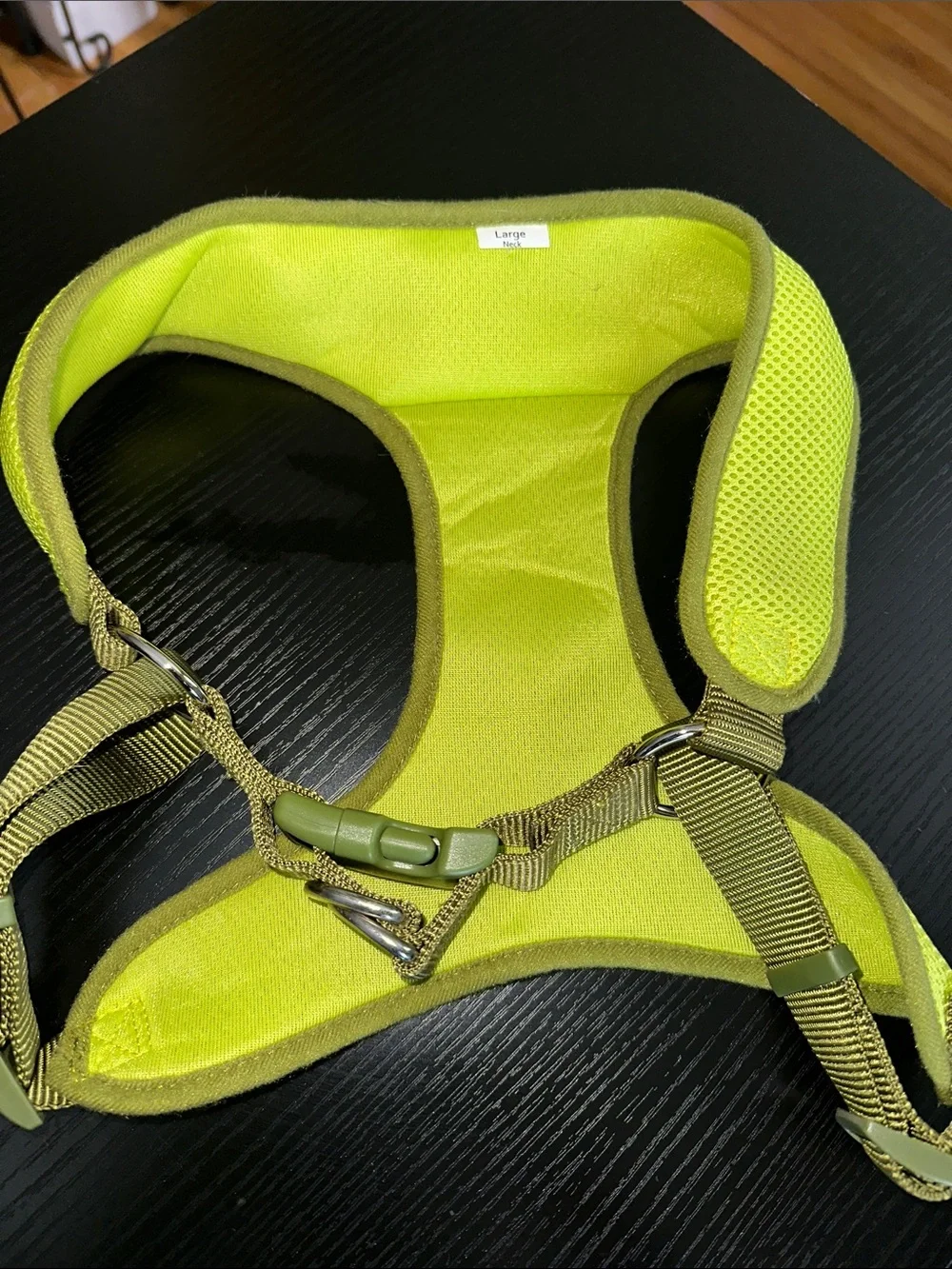 High-Visibility Neon Yellow (Lime Green) Size: Large Padded Dog Harness